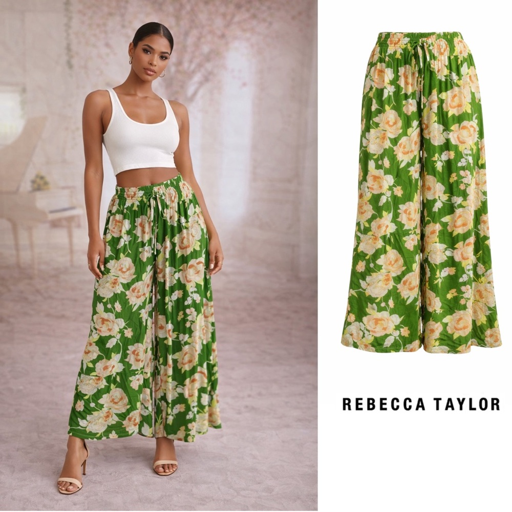 NEW Rebecca Taylor WILD PEONY MESH PULL-ON PANT